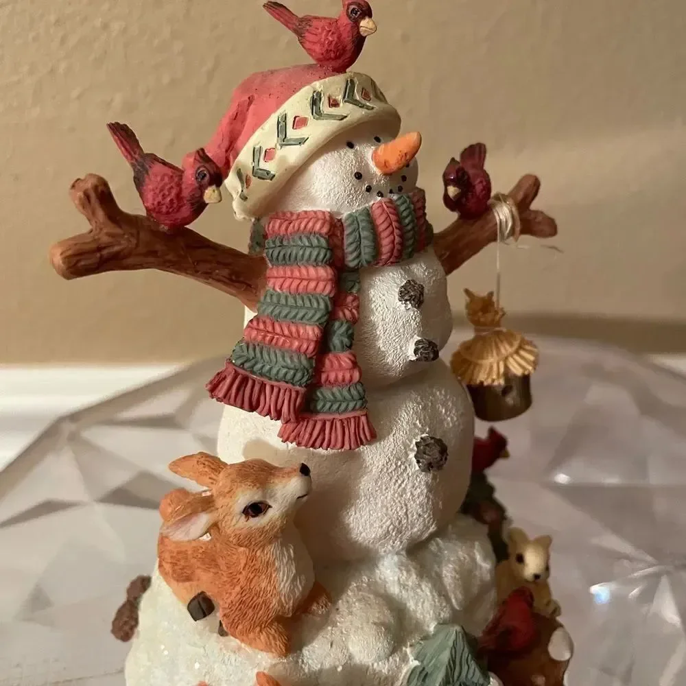 San Francisco Music Box Company Matthew Danko Musical Snowman Forest Friends
